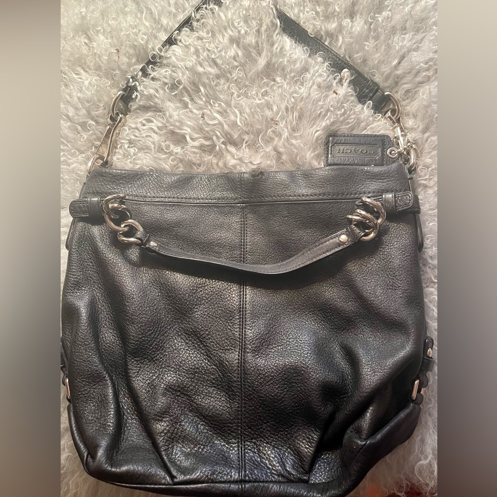 Black and Silver Coach Handbag